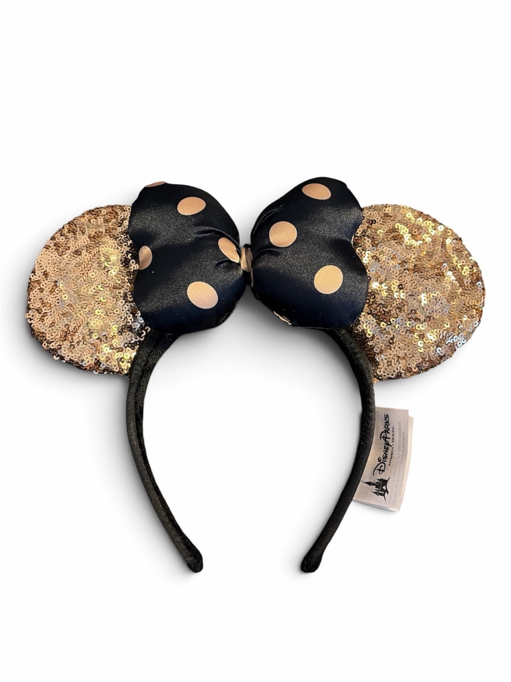 Disney Black and Gold Sequin Minnie Mouse Ear Headband